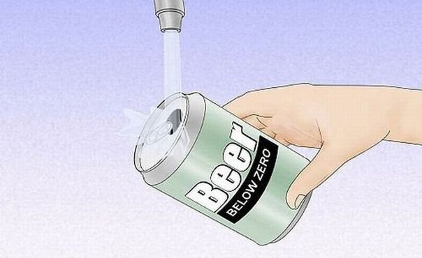 помой банку водой.